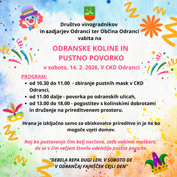 VABILO - ODRANSKE KOLINE IN PUSTNA POVORKA 2026