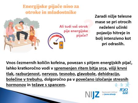 NIJZ - ENERGIJSKE PIJAČE NISO ZA OTROKE IN MLADOSTNIKE