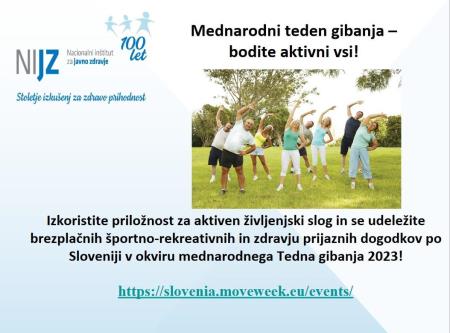 Mednarodni teden gibanja – bodite aktivni vsi!